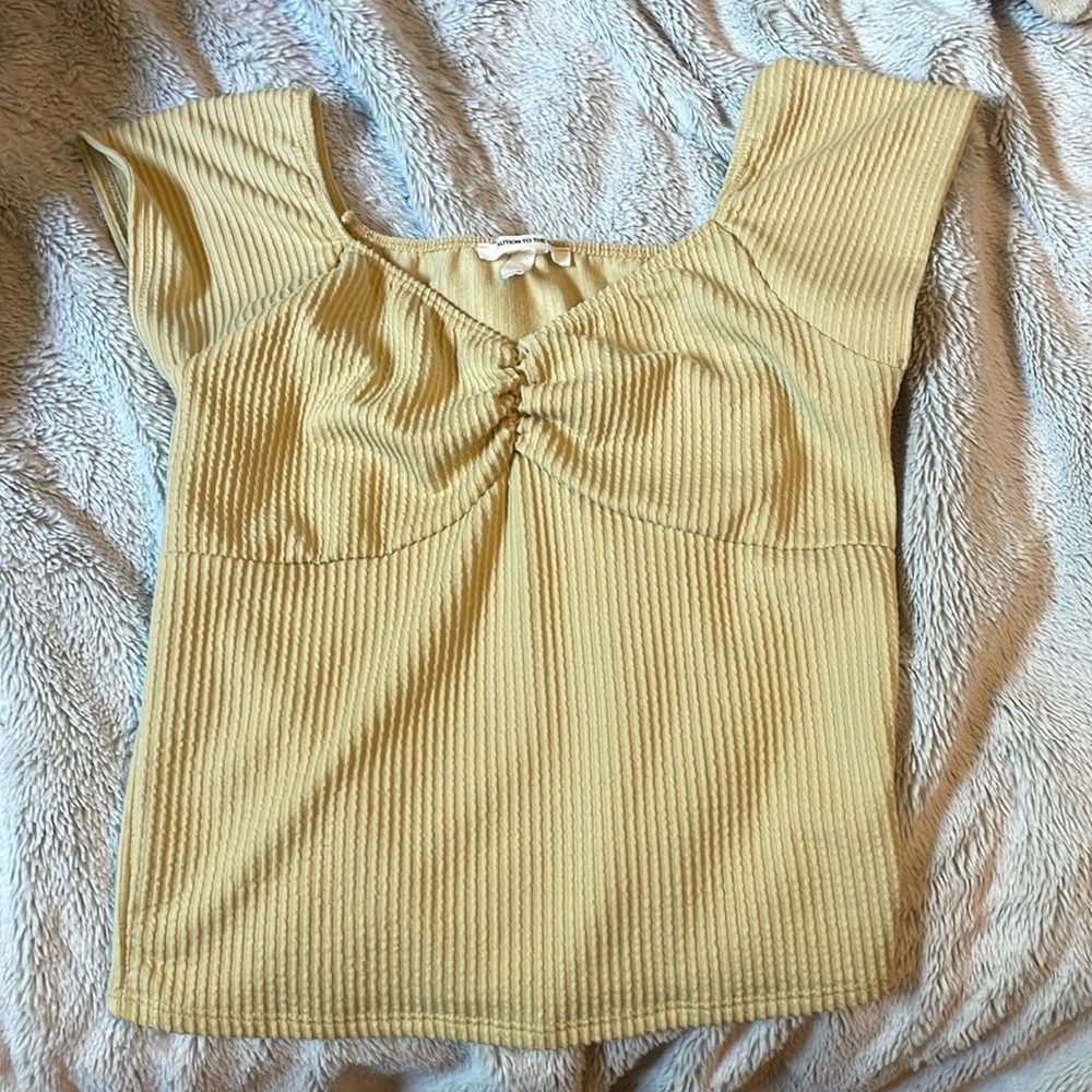 Caution To The Wind Cream Cap Sleeve Ruched Blouse